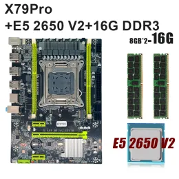 اللوحات الأم keyiuou x79pro مجموعة الأم مجموعة x79 placa mae مجموعة LGA 2011 V1 V2 مع Xeon E5 2650 V2 Processor 16GB DDR3 ECC Reg Kit