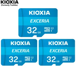 카드 3pcs 원래 kioxia exceria microSD 플래시 메모리 카드 64GB 32GB U1 A1 마이크로 SD 카드 클래스 10 TF 카드 전화 camero gopro.