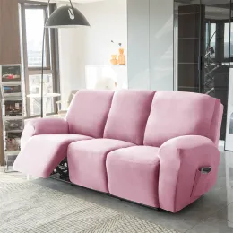 1 2 3 SEATER RECLINER Sofa Cover Elastyczne podzielone na całość sofa sofy sofy aksamitne okładki salonu z boczną kieszenią