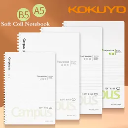 Anteckningsböcker Nya Kokuyo Soft Coil Notebook Engelska bok 8mm Dot Line Notebooks For Students Softring Full Subject Apport Book Stationery