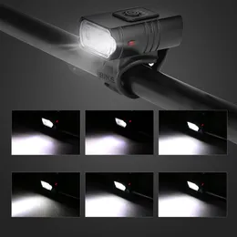 T6 LED BICYCLE LIGHT FRONT USB مصباح قابل لإعادة الشحن 1000LM MTB Mountain Road Pike Headlip Meadloy Aluminium Cyncling Flight