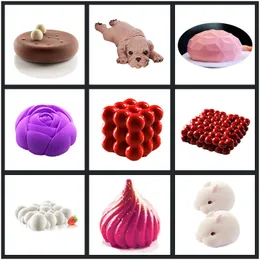 Shenhong Art Cake Decorating Mould 3D Silicone Molds Tools for Heart Round Cakes Chocolate Brownie Mousse