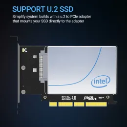 Cards U.2 to PCIe 4.0 Adapter, NVMe 2.5& U.2 (SFF8639) SSD PCIe x4 x8 x16 Expansion Card U.2 SSD U.2 Drive (PEX4SFF8639)