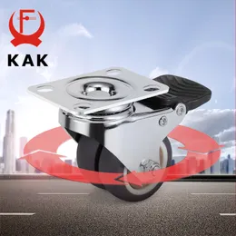 Kak 4pcs 2 polegadas giratórios giratórios rodas de giro para carrinho de carrinho universal mudo de borracha macia rolos pesados hardware de móveis