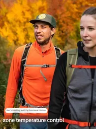 Herrtröjor utomhus våren/sommaren merino ull snabbtorkande kläder halv-zip långärmad stativ krage svett sport andas andas