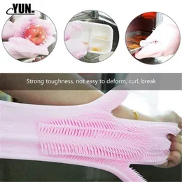 new Cleaning Gloves Magic Silicone Scrubber Rubber Dusting| Dish Washing|Pet Care Grooming Bathroom Car|Insulated Kitchen 9D