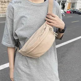 Sport Bags Street Style Midjepåse Hip Pack Womens Nylon Fanny Pack Fashionable Shoulder Cross Chest Bag Unisex Hip-Hop Belt Midjeväska Y240410