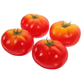 Dekorative Blumen 4 PCs Nachahmung Tomate Fruchtdekorationen Künstliche Tomaten Gemüse Kunststoff gefälschte Modelle Schaumsimulation Kleinkind