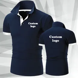 Men Custom Logo Polo Shirt Sommer lässig kurzärmelige Polo-Shirts Custom Logo Stickerei Drucken personalisierte Design-Tops