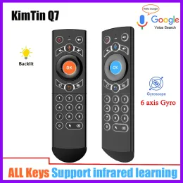 Box G21 Pro Voice Remote Control 2.4g لوحة مفاتيح لاسلكية Air Mouse Q7 مع IR التعلم الجيروس لـ Android TV Box H96 Max RK3566 TV Box