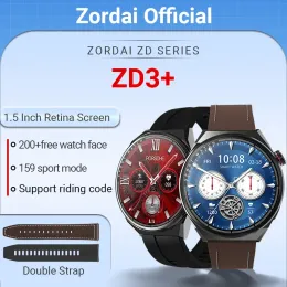 Relógios Zordai 2023 Smart Watch ZD3+ 1,5 polegadas homens Bluetooth Call ECG Charging sem fio AI Voice Fitness Tracker ZD3 Plus NFC SmartWatch