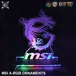 Wieże MSI Gaming Figure Argb Rainbow LED Acryl Lighting Panel 5v3pin Mystic Lighting PC Water Choling Mod Dekoracja smoków