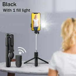 العصي Bluetooth selfie عصا حلقة ترايبود ضوء LED LED موسع لا يمكن أن يكون Bluetooth الهاتف ترايبود tripod