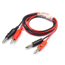 الجملة 1PCS 1Meter Red and Black Thercting Cord Lead Clip to Banana Slup Clips double