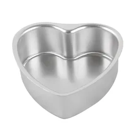 Lindo 3/6/8 polegadas de formato de coração Bolo de alumínio Alumínio Diy Mousse Mousse Mold Mold Pan Pan Cake Tools FBE2