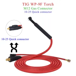 4m/13ft 7.8m/25.6ft WP9F 9FV TIG Kaynak Torçu Yumuşak Hortum Kablo Kabloları M12*1mm Gaz Konnektörü DKJ 10-25 35-50 Güç Konektörü