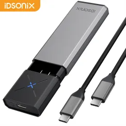Gabinete idsonix tipo C Drive rígido externo Gabinete USB C 3.2 10Gbps NVME PCIE e 5GBPS SATA AHCI M.2 NVME SATA SSD Caso para laptop PC