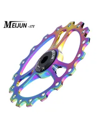 Meijun 17T 18T MTB Cykel bakre derailleur jockeyhjul keramiklager remskiva Al7075 CNC Road Bike Guide Roller Idler 4 5 6mm