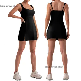 Luluemmon Lemon Designer High Quality Luxury Fashion Women Yoga Tennis Dresses Sleeveless Fitness Skirt Summer Short Golf Dress Sport Gym Activewear 703