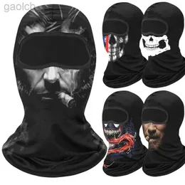 Modegesichtsmasken Hals Gaich 3D Print Gift Balaclava Schädel Vollgesichts Maske Wanderschalbanda Hals Gamper Königiarka Motorrad Reitface Cover 240410