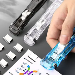 Mini Push Stapler Seti ile Seti, Belge Bağlama Kırtasiyesi için El Kağıt Clipper