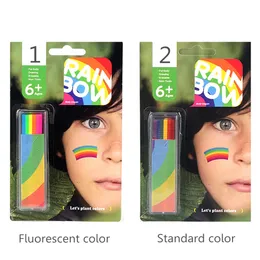 Regenbogenkörpermalerei Stick farbenfrohe Tattoo Colored Kinder Kinder Pastellstift Gesicht Farbe Pigment Buntes Halloween Party Fancy Tools