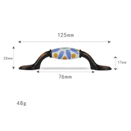 Keramikkommode Knopf Kinder Schublade Griff zieht Türknöpfe Schrankschrank Griff 76 mm Pitch (mit Schrauben)