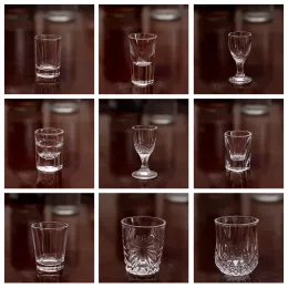 6 Pack Machine Made Lead Free Shot Glasses Set for Vokda Liquor Baijiu Friends Party Wedding Gifts Bar Tools