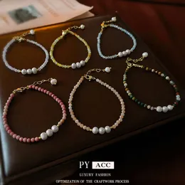 Crystal di perle d'acqua dolce piccola e fresca e personalizzata, braccialetto di moda, artigianato leggero di alto grado per le donne