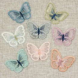 40pcs 3*4cm刺繍メッシュガーゼ蝶のアップリケヘアピンクラフト装飾装飾パッチ衣料品のアクセサリー