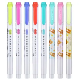 Zebra giapponese wkt7 carino a doppia testa a doppia testa fluorescente fodera delicata per evidenziatori a colori per le forniture scolastiche kawaii