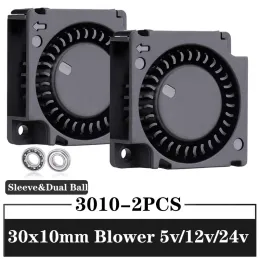 Kylning 2st GDSTIME Dual Ball Bearing 30x30x10mm Blower Fan DC 5V/12V/24V 30mm 3010 Turbo Blower Cooling Fan 3D Printer Cooler Fan