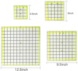 Imzay1 PCS Quadrat Quilt Lineal Patchwork Lineal Fabric Schnitt Lineal Acryl Quilters Lineal klar für Quilten und Nähen