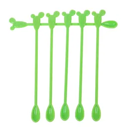 6pcs Flamingo Plastic Cocktail Drink Mixer Stir Swizzle Sticks Frozen Puddler Muddler Drink Coffee Bar Stirrer Decoration