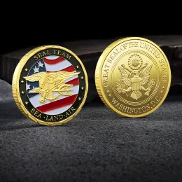 USA Navy USAF USMC Army Coast Guard Freedom Eagle Eagle Gold Plate Rare Challenge Monety Collection