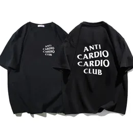 Plus Size Anti Cardio Club T Shirt Gym Life Letter Print T-shirt Cotton Tshirt For Women Men Clothes Oversize Male Tee Summer 240329