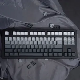 Acessórios 125Key Gradiente cinza Fronteiro gravado PBT Dyesublimation Cereja PerfilCap Mechanical KeyCap para 61/64/68/75/84/87/96/98