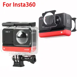 Tillbehör Tillbehör för Insta360 One RS Waterproof Case rostfritt stål Action Camera Lens Protector Case för Insta 360 One RS Cam Cover