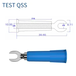 QSS 10st 4mm isolerad gaffel Spade U-typ trådkontakt Electrical Crimp Terminal Y Spade Plug Copper Banana Socket 4mm Q.20018