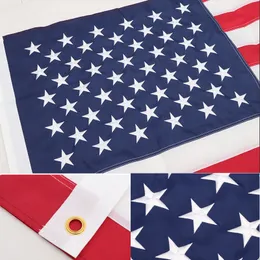 American Flag American Star-randat lapptäcke broderi USA flagga 210d Oxford tyg vattentät utomhus lapptäcke cosplay flaggor