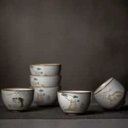 Luwu große Kapazität Keramik Teetasse süße Katzenporzellan Teetasse Chinesische Kung Fu Tasse