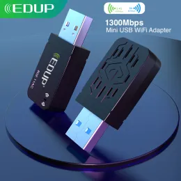 카드 EDUP 2.4G 5G 1300MBPS USB 무선 네트워크 카드 듀얼 밴드 Wi -Fi USB 3.0 미니 USB WiFi 어댑터 PC 데스크탑 노트북 용 무선