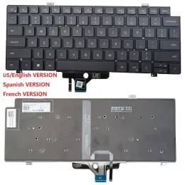 Tangentbord Nya amerikanska franska spanska bakgrundsbelysta för Dell Latitude 5420 7420 7520 2in1 (år 2021) Laptop -tangentbord med bakgrundsbelysning 0CW3R5