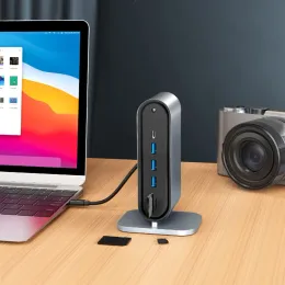 Станции 12IN1 Тип C Док USB C HUB 3.0 Multiport Adapter 4K HD RJ45 SD/TF VGA HD PD для ноутбука MacBook iPad