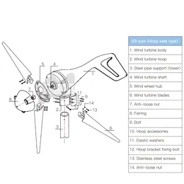 سفينة من إسبانيا 400W 12V 24V Wind Tubine Generator Aptondizontal Axis Mini Electric Lindmill مع LED LED Free 600W Controller