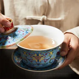 280 ml Jingdezhen Keramik Gaiwan Tee Tureen Chinesische Traditionelle Teeschale Master Teetasse Porzellan Getränke Tee Accessorie Accessorie