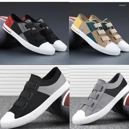 Casual Shoes Men Buckle Strap Male Sneakers Mixed Colors Summer Canvas Shoe Students Black Footwear Elastic Band 38-44