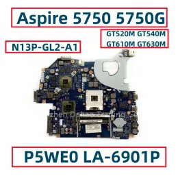 اللوحة الأم P5WE0 LA6901P لـ ACER ASPIRE 5750 5750G اللوحة الأم المحمول مع GT520M GT540M GT610M GT630M GPU
