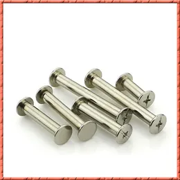 20-100 st/Lot Nickel Plated Flat Head Cross Infälld kvinnlig skruv Butta Skruvpar Lås Skruv Account Book Nail Rivet Albumpar