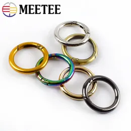 Meetee 10pcs 7-50mm Metal Spring O Rings Buckle Buckle key Ring Hook DIY Bag Bag Strap Cheychain Snap Clasp Belt Balcles